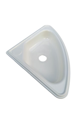 Üçgen Evye Lavabo. Tekne Evyesi. Karavan Evyesi. Beyaz 30x30cm