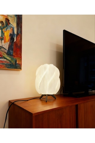 Modern Beyaz Renk Abajur Dekoratif Tasarımı İle Ev, Ofis, Cafe Ve Restorant Beyaz