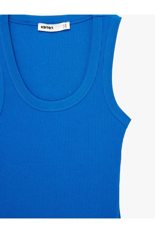 Koton Pamuklu U Yaka Slim Fit Atlet Mavi 6sak10269ek