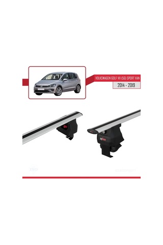 Volkswagen Golf Vıı 5g Sport Van 2014-2019 Arası İle Uyumlu Ace-4 Ara Atkı Tavan Barı Gri