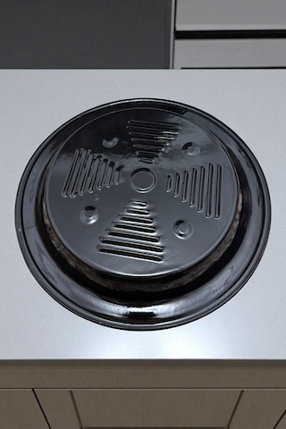 Közmatik Pratik Emaye Közleme Tavası Ocak Ve Mangal Üstü 32cm Siyah