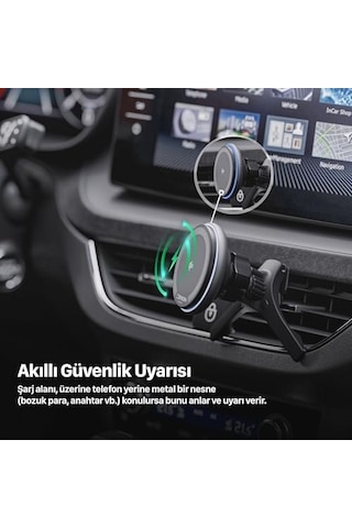 Xenon Smart Araç İçi Telefon Tutucu 15w Hızlı Kablosuz Şarj Sensörlü Akıllı Otomatik Kavrama X6401 09585685