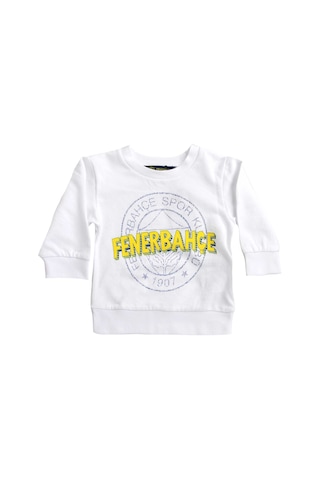 Fenerium Bebek Tek Renk Logolu Sweat Beyaz