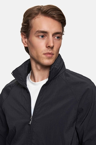 Twn Slim Fit Siyah Gizlenebilir Kapüşonlu Rüzgar Geçirmez Bomber Mont 2ec073081003m 001