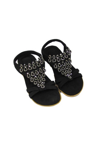 GUJA BLG22Y121 SİYAH KIZ ÇOCUK ARKADAN LASTİKLİ TAŞLI SANDALET Siyah