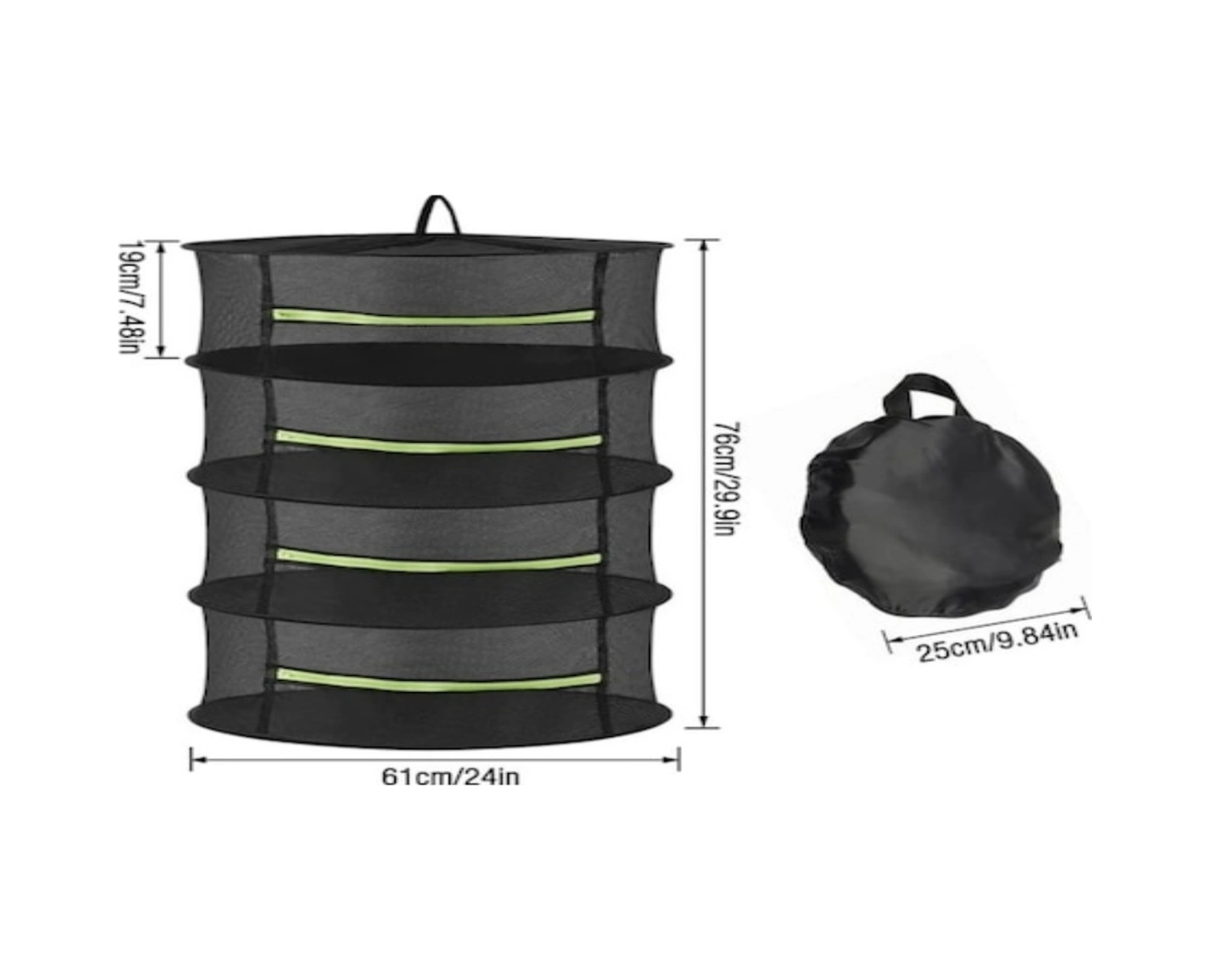 Dofolink Katlı Bitki Kurutma Ağı - 2/4/6/8 Katlı, Katlanabilir, Siyah Ağ, Çayır Otları, Sebzeler İçin Kurutma Rafı