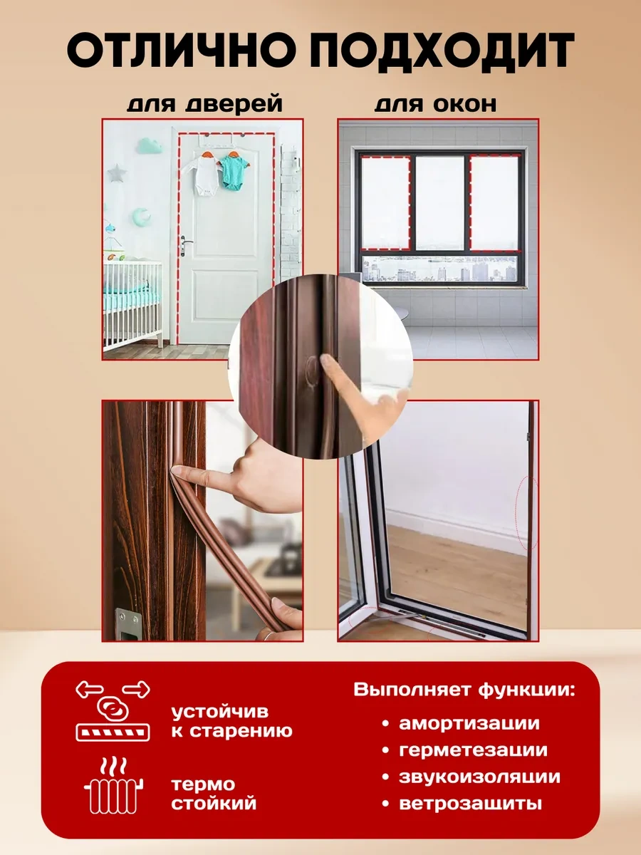 Byn 10x15 Mm, 6 M Kendinden Yapışkanlı Kapı Contası 276985484 6