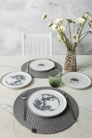 Keramika Black Shadow Nordic Pasta Tabağı 22 Cm 4 Adet 22981-82 Çok Renkli