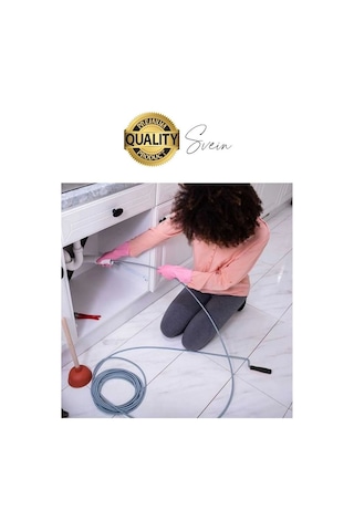 Premium 15 Metre Tıkanıklık Kanal Açma Klozet Gider Açıcı Boru Temizleme Spiral Tel Susta Manuel Uç