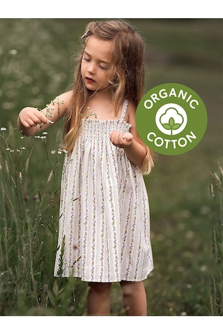 Denokids Dikey Çiçek Elbise