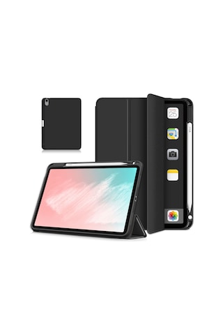 Ipad Uyumlu Air 2020 /air 2022 İçin Otomatik Uyandırma/uyku Litch Skin Pu Deri Üç Katlı Stand Kılıfı Ve Kalem Tutucu