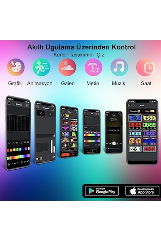 Hymark Programlanabilir 17x7cm Matrix Kayan Yazı Emoji Led Ekran