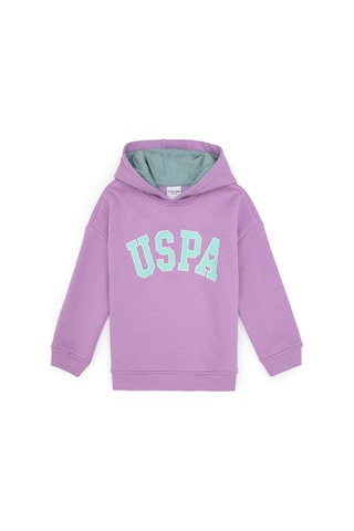 U.S. Polo Assn. Kız Çocuk Lila Şardonlu Kapüşonlu Sweatshirt 50317890-VR034