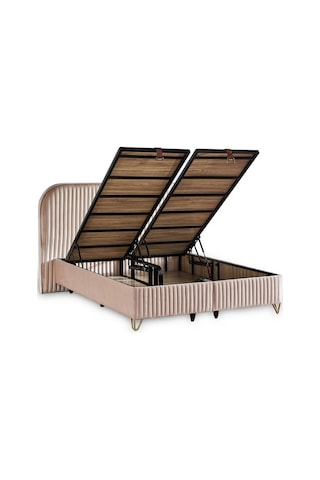 Line Visco Lüks Baza Ve Başlık Seti 150x200 Cm Çift Kişilik Baza Ve Başlık Takımı Krem Babyface