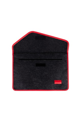 Minbag Aba Siyah Keçe Laptop Çantası, Kırmızı