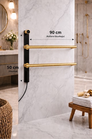 Elektrikli Havlupan 50x90xh100 Cm 60 Watt 65 C Gold