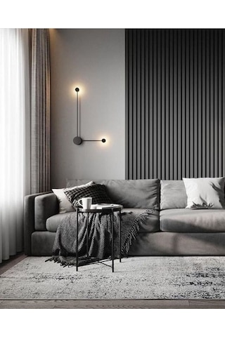 Winflex Eko Keçeli Akustik Ahşap Paneli Antrasit 60x240cm .