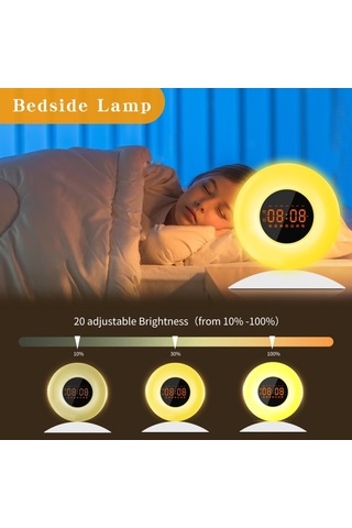 Cbtx Gün Doğumu Gün Batımı Zaman Göstergesi İle Uyandırma Işığı Çalar Saat Fm İle Gece Işığı - Ab Tak