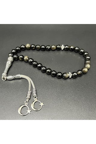 Yıldız Doğal Taş Golden Obsidyen 8mm 33lük Doğal Taş Tesbih