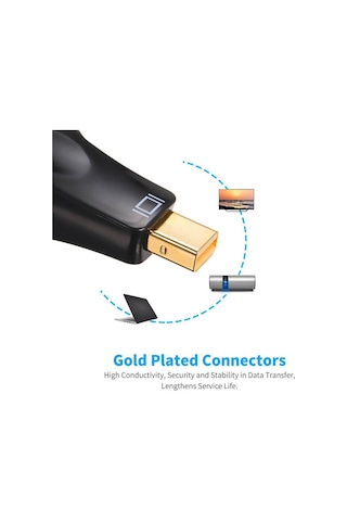 Mini Displayport Dp To Vga Çevirici 1080p Thunderbolt To Vga Adaptör Macbook Pro / Air / İmac