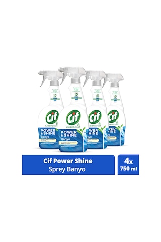 Cif Power & Shine Sprey Banyo Temizleyici 4 x 750 ML