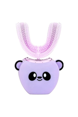 Fortunelane 7 Yaş Üstü Çocuklar İçin Şarjlı U Şekilli Silikon Diş Fırçası - 360 Temizlik, 3 Mod, Akıllı Zamanlayıcı, Mor Güney Ko Çok Renkli