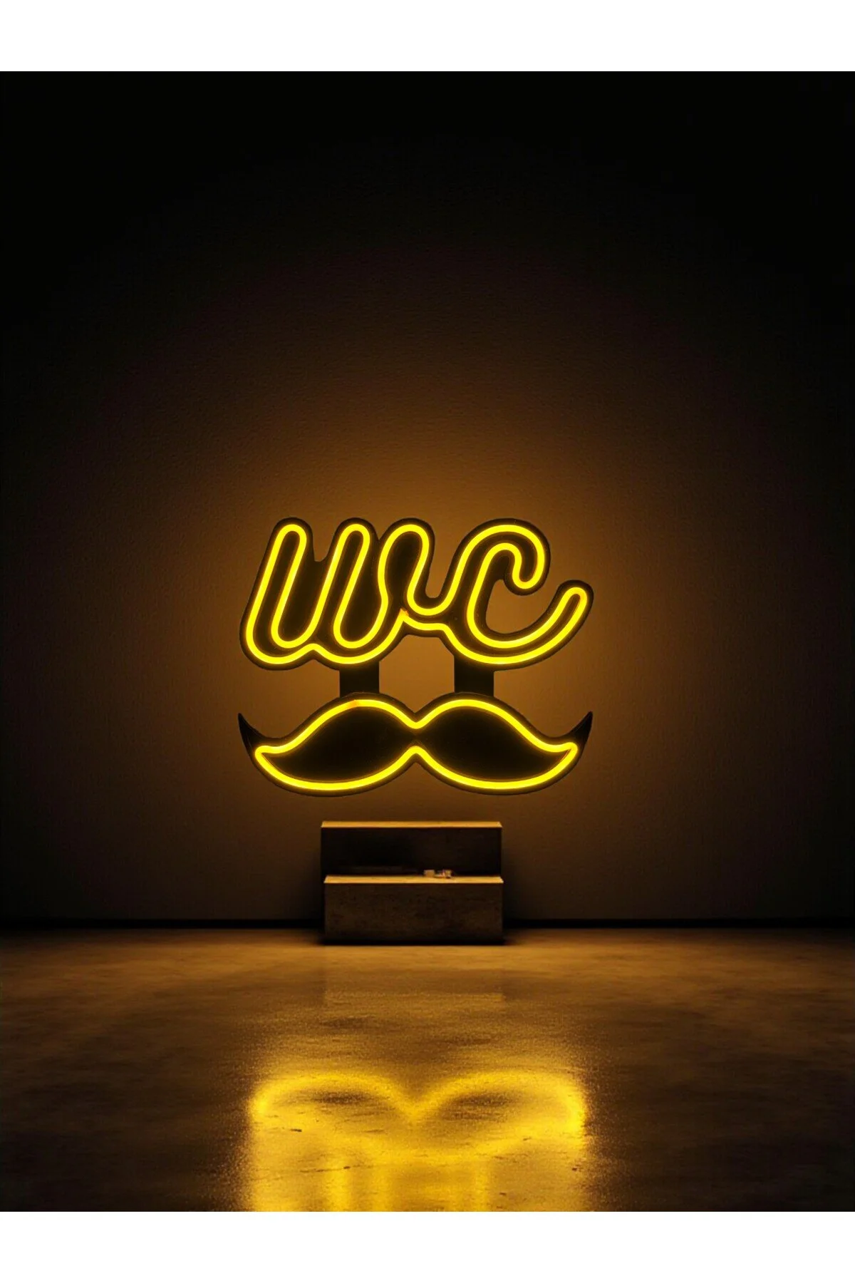 Wc Erkek Neon Led 3d Baskı Amber