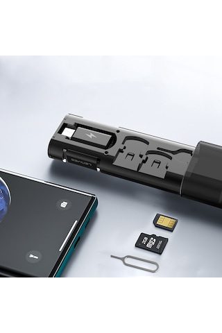 Lenyes Lb605 5in1 Type-c To Type-c Kablolu 60w Çevirici Adaptör Seti Saklama Kutusu Siyah