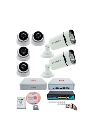 Ip Güvenlik Kamera Seti - 4 İç Mekan Ip Kamera, 2 Dış Mekan Ip Ka