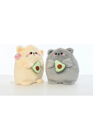 30 Cm Yumuşak Avakadolu Kedi Peluş Oyuncak Oyun Arkadaşı Açık Gri