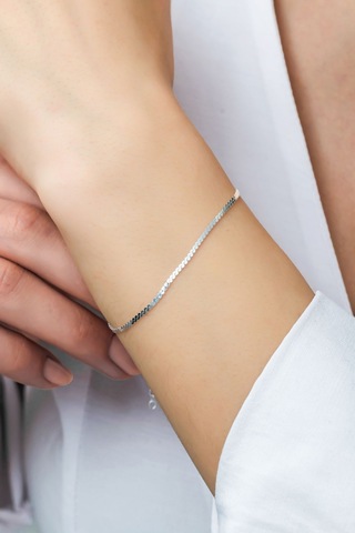 Azuris Silver Azuris Silver 925k Gümüş Sepantin Zincir Bileklik Gümüş