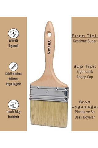 Boya Fırçası No: 4 10 Cm , Kestirme Süper