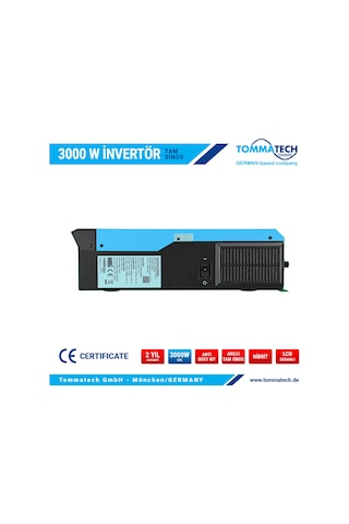 Tommatech Tam Sinüs 3000 W New 3Kw Akıllı İnvertör Tam Sinüs