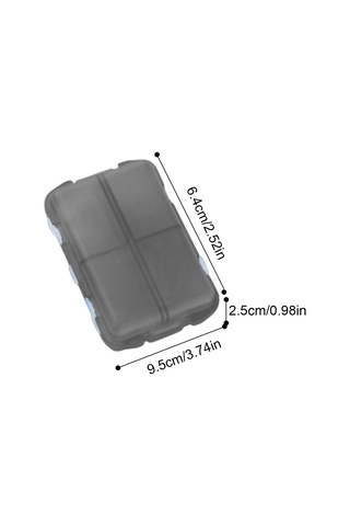 Maiyame Taşınabilir 10 Bölmeli İlaç Kutusu - Reçeteli İlaçlar, Vitaminler İçin Gezi Ve Günlük Kullanıma Uygun Gri Renkli Kutu Gri