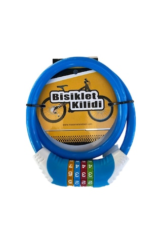 Bisiklet Kilidi Şifreli Kilit 12x80 CM Şifresi Değiştirilebilir Mavi