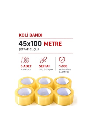 Hasbant Pro Has-0015 Koli Bantı 45mmx100mt Bandı Şeffaf Flex Hotmelt Pro - 6'li Paket Diğer
