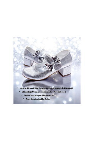 Beebron Ortopedik Topuklu Abiye Kız Çocuk Ayakkabı Starry Series Abiayk2401 Gümüş Gümüş