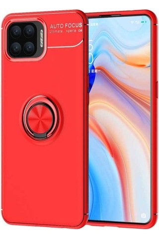 Oppo Reno A73 Kılıf Zore Ravel Yüzüklü Silikon Kılıf