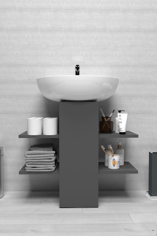 İyimi Modern Raflı Lavabo Altı Banyo Dolabı Banyo Düzenleyici Gri