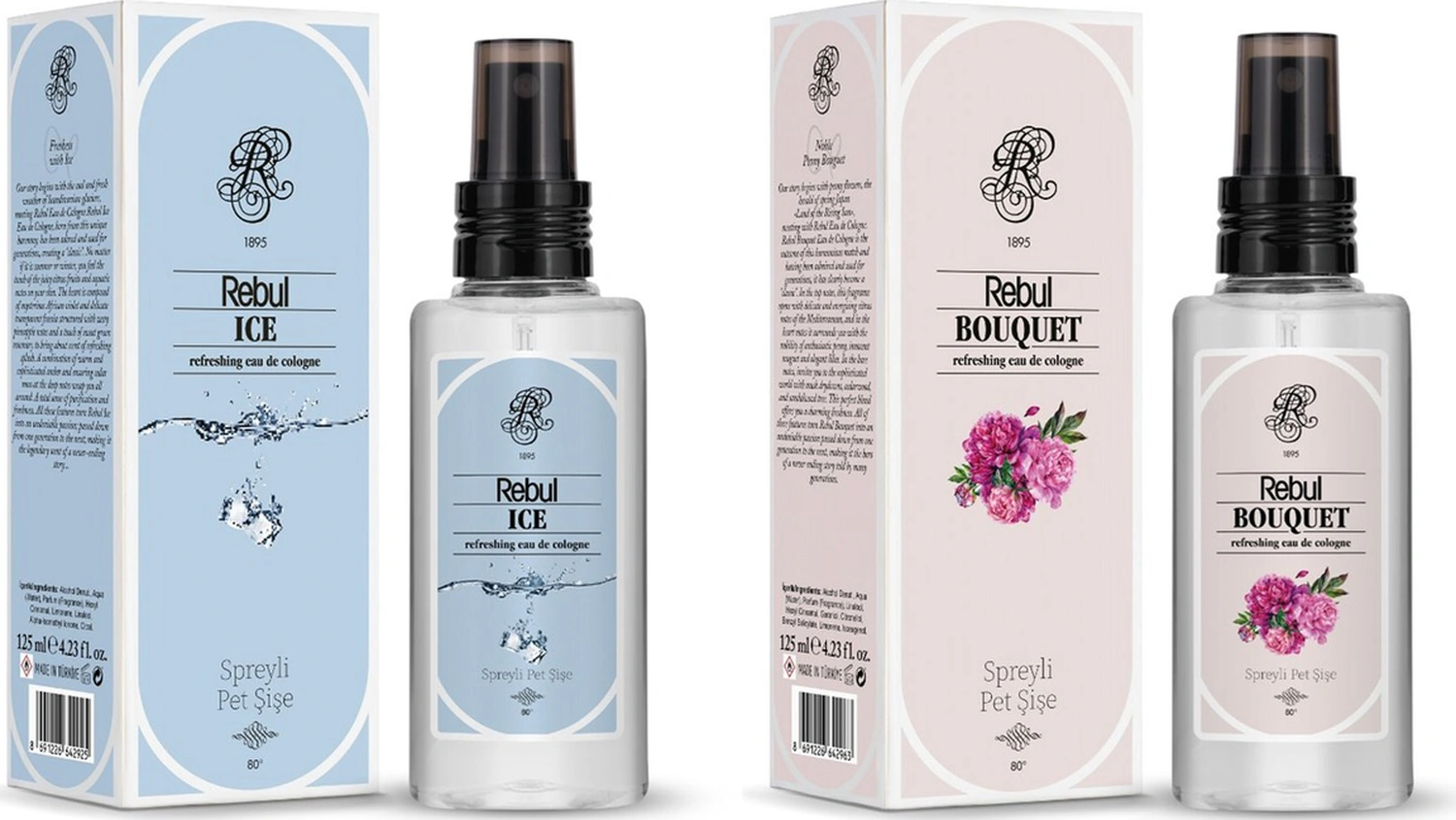 Rebul Edc Kolonya 125 Ml Pet Şişe Bouquet Ve Ice 2 Li