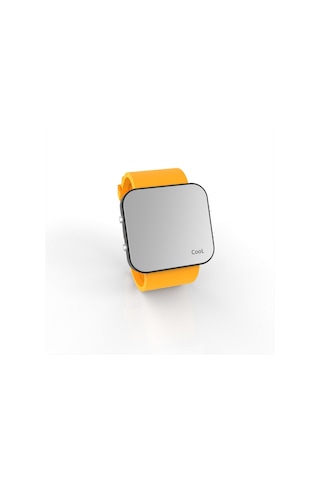 Cool Watch Saat - Siyah Led Kasa - Turuncu Kayış Unisex Pembe