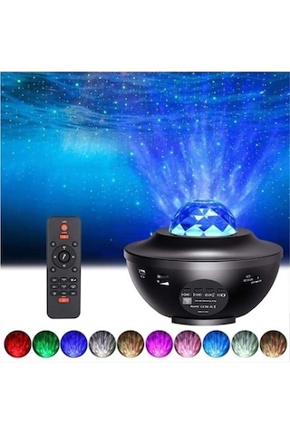 Maoyaya Bulutsu Galaxy Lazer Işıklı Disko Topu Beyaz-siyah, Renkli Led Sürprizi Beyaz - Siyah