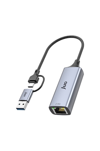 Juo Usb-a Ve Type-c Multiport 2500mbps 2.5g Gigabit Ethernet Dönüştürücü Adaptör