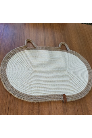 Krem-jüt Evcil Hayvan Mama Paspası, Kedi Mama-su Matı