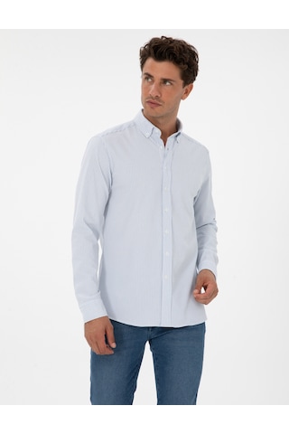 Pierre Cardin Erkek İndigo Gömlek Desenli 50311396-vr028 İndigo