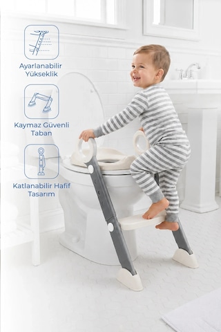Babyjem Basamaklı Katlanır Klozet Adaptörü Kum Beji