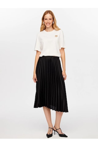 Faik Sönmez Pilise Saten Kadın Uzun Etek W26etk005 Siyah
