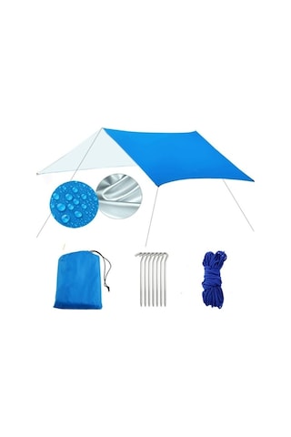 Ganzhoushop Tente Su Plaj Pergola Mavi Koruyucu Güneş Güneş Geçirmez Fonksiyonlu Çok Çadır Barınağı Açık Zl Mavi