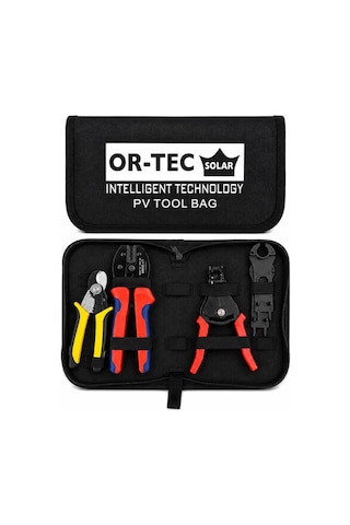 Or-tec Solar Mc4 Konnektör Sıkma Pensesi Seti Çantalı Güneş Paneli Kablo Sıyırma, Kesme Ve Krimp Takımı
