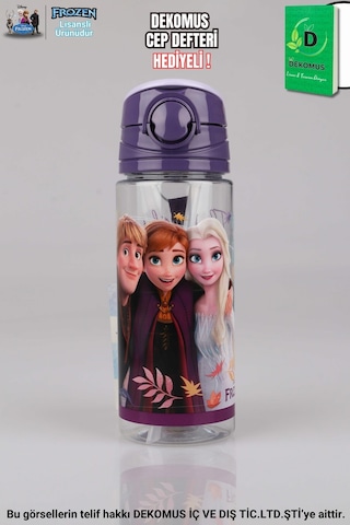Dekomus Cep Defteri İle Yeni Sezon Lisanslı Frozen Elsa 500 Ml Trıtan Matara Altın